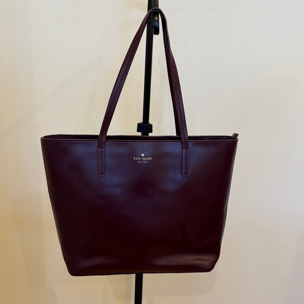 kate spade burgundy leather tote